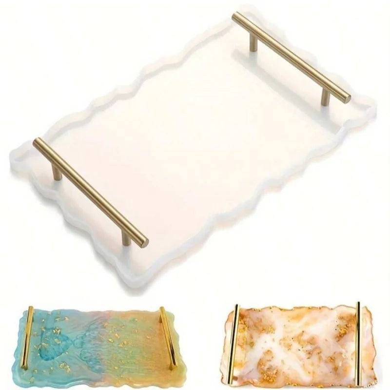 Epoxy Resin Casting Silicone Mold Cube+Straight Edge Cylinder DIY Craft Art Tray Storage Container Holiday Decoration