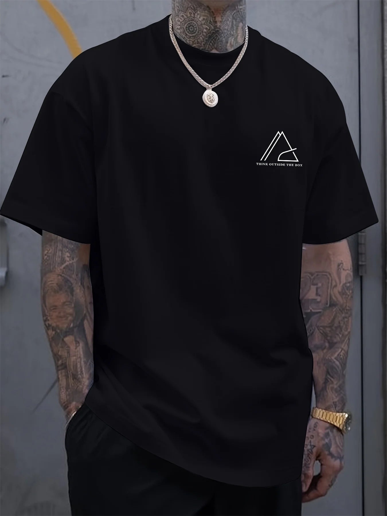 Summer men's 100% cotton comfortable casual wide plus plus size geometric letter printed round neck short sleeved T-shirt top