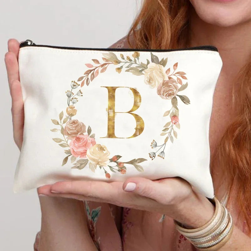 Garland Wedding Gift Bag Bridesmaid Maid of Honor Pouch Feminina Travel Organizer Lipstick Clutch Bachelorette Party Makeup Bag