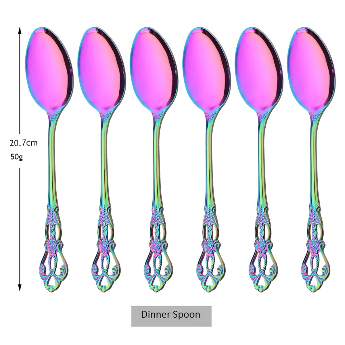 6/30Pcs Royal Colorful Dinnerware Set Knife Dessert Fork Spoon Cutlery Set Stainless Steel Silverware Kitchen Tableware Flatware