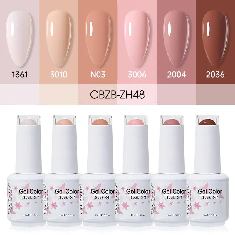 Clou Beaute 6/8pcs 15ml UV Nail Gel Colors Polish Set Summer Pretty Sugar Pink Red Neon Professional Nail Art Manicure Kit Gift