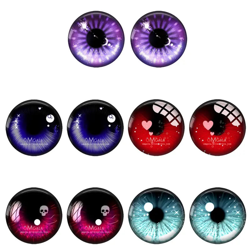 5 Pairs/lot 14mm Eyes Chips Suitable for Bly the Doll Super Thin Pupil Glass Cabochons DIY Accessories Bulk Items