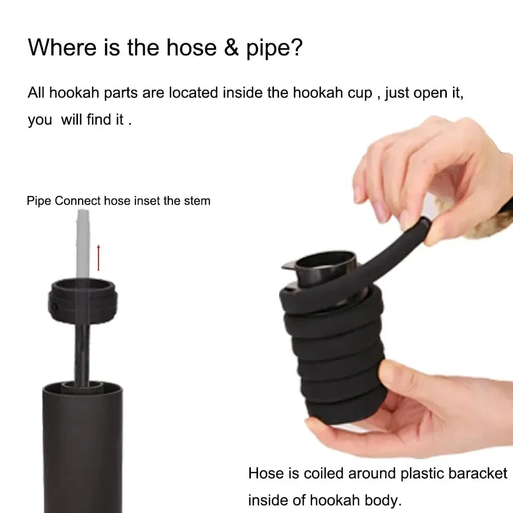 Portable Shisha Hookah Set Arabic Hookah Cup Removable Fashionable  Portable Car Hookah Household  in The Car