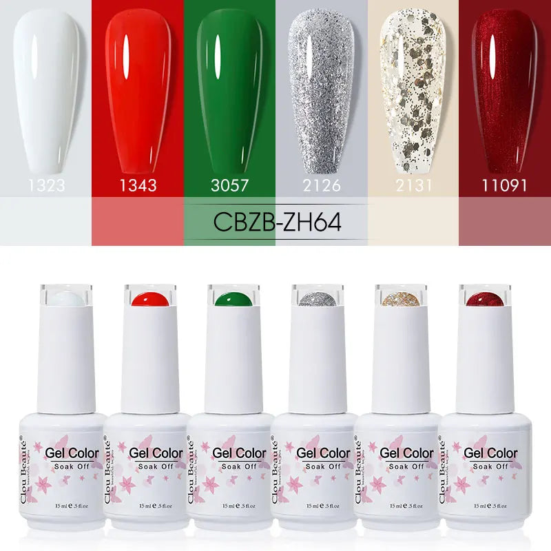 Clou Beaute 6/8pcs 15ml UV Nail Gel Colors Polish Set Summer Pretty Sugar Pink Red Neon Professional Nail Art Manicure Kit Gift