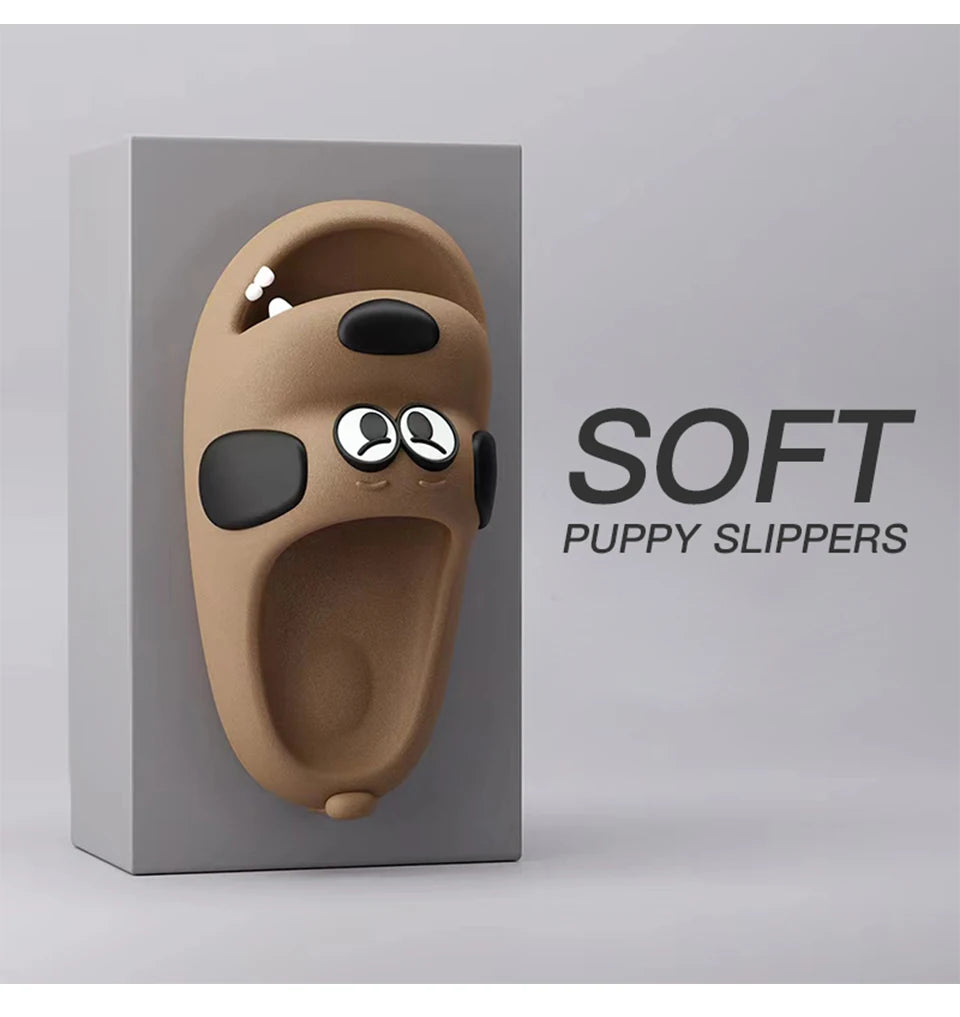 Feslishoet Catroon Dog Thick Slippers Soled Non Slip Slides Bathroom Summer Comfy Shoes Indoor and Outdoor