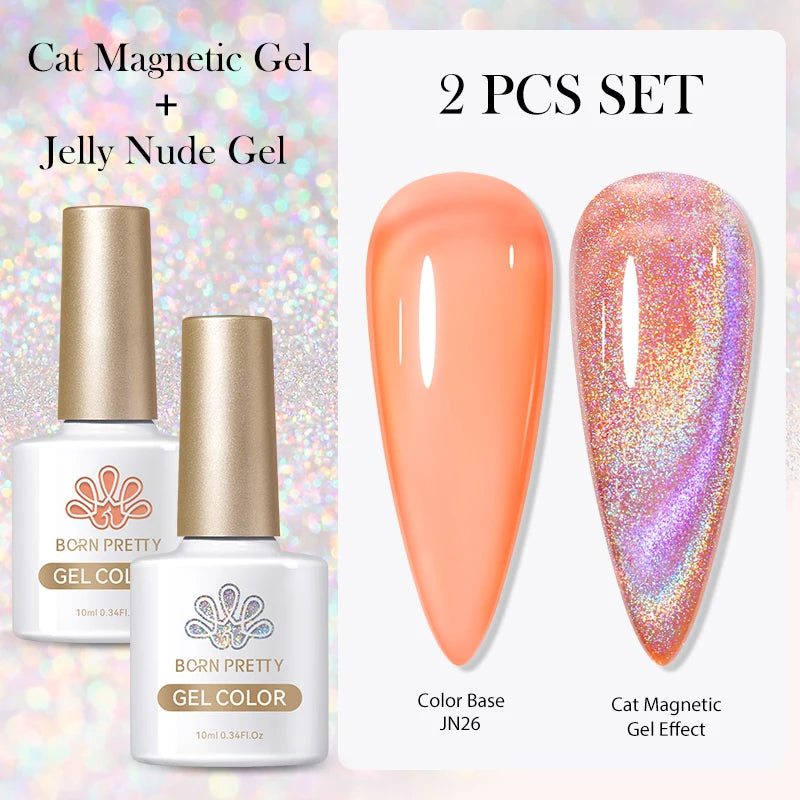 BORN PRETTY 2Pcs Base Gel Super Top Coat Gel Polish Set Black White Color Gel Varnis Semi Permanent Soak Off UV LED Gel for Nail