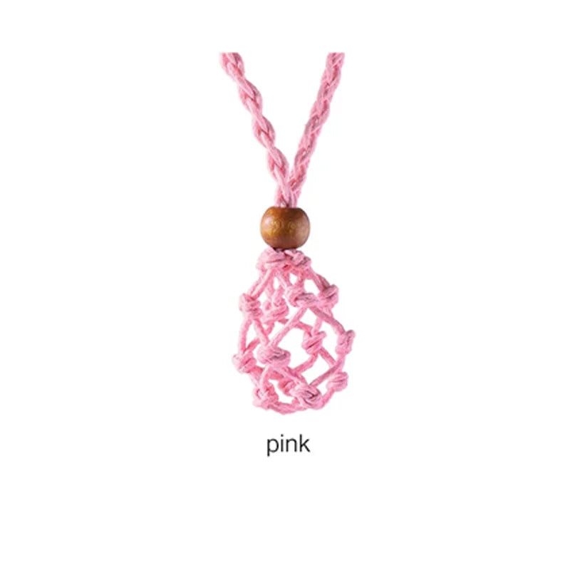 Lucky Stone Storage Rope Bag DIY Necklace Cord Empty Meditation Stone Holder Net Rope Ornament Cord Jewelry Making Accessories