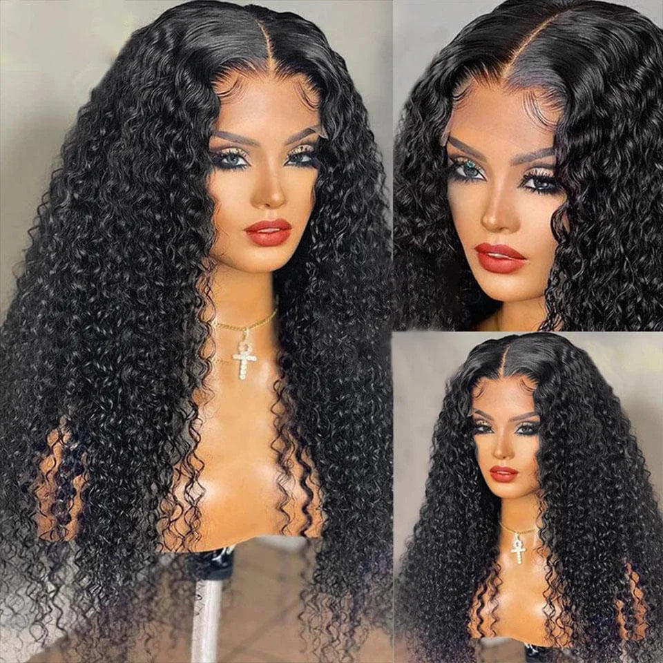 Kinky Culry 13x6 HD Lace Frontal Wig Deep Curly Lace Front Human Hair Wigs Water Wave 13x4 HD Lace Frontal Wig 100% Human Hair