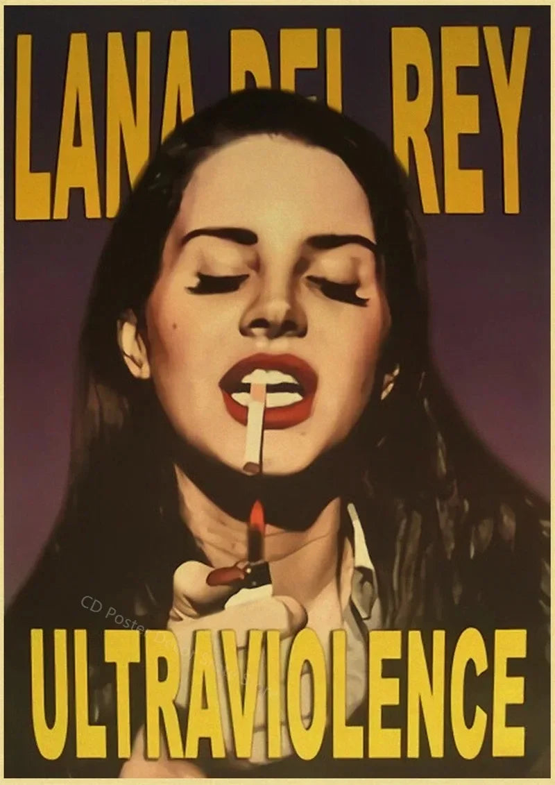 Vintage Music Album Posters Singer Lizzy Grant TV Girl Retro Canvas Painting Room Home Bar Decor