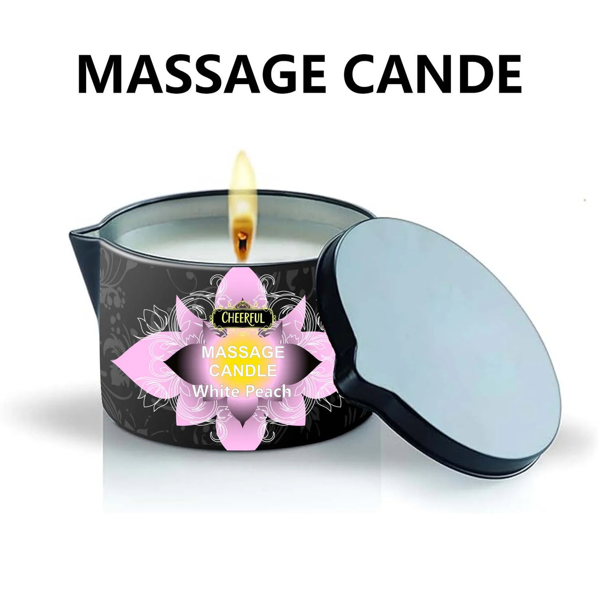 Amber Vanilla Massage Oil Candle, Natural Soy Wax Scented Massage Candle for Body Massage, Aromatherapy Candle for Home Spa Care