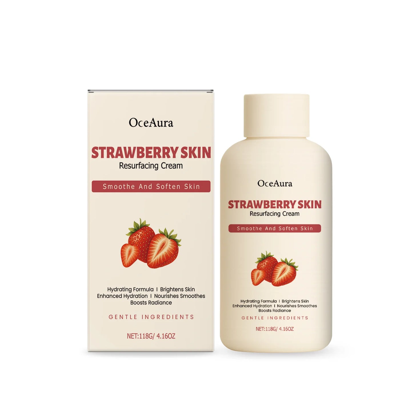 OceAura 118g Strawberry Body Cream Moisturizes Dry Skin Softeners Rough Hydrating Skin Body Moisturizer