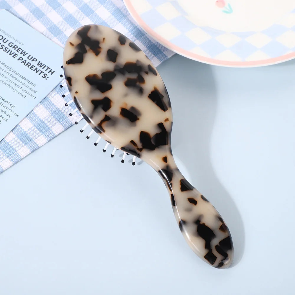 1PC Portable Mini Acetate Board Handheld Hair Comb French Vintage Cute Airbag Massage Comb for Home Use Professional Salon Brush