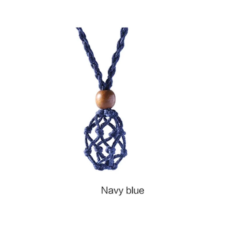 Lucky Stone Storage Rope Bag DIY Necklace Cord Empty Meditation Stone Holder Net Rope Ornament Cord Jewelry Making Accessories
