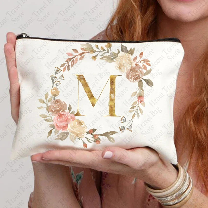 Garland Wedding Gift Bag Bridesmaid Maid of Honor Pouch Feminina Travel Organizer Lipstick Clutch Bachelorette Party Makeup Bag
