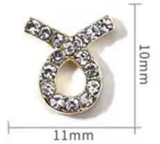 Zircon Zodiac Nail Charms 10pcs/lot Alloy 12 Constellations 3D Sign Rhinestones Symbol Accessories Shiny Nail Art Decorations