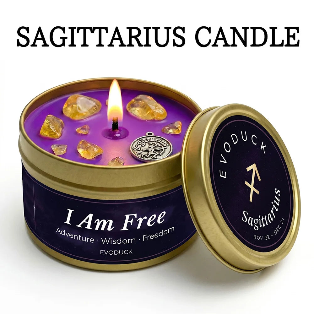 Gemini Constellation Scented Candle, Lemon Basil, Astrology Aromatherapy Candle in Tin, Home Fragrance Decor Birthday Gift, 3oz