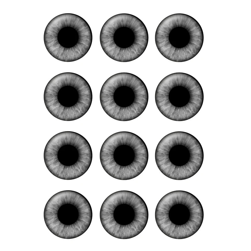 24pcs/bag 14mm Gray Tone Pupil Eyes Chips Suitable for Blythe Doll Glass Cabochons DIY Accessories Bulk Items Wholesale H222