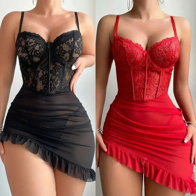 Sheer Lace Fairy Nightdress Set