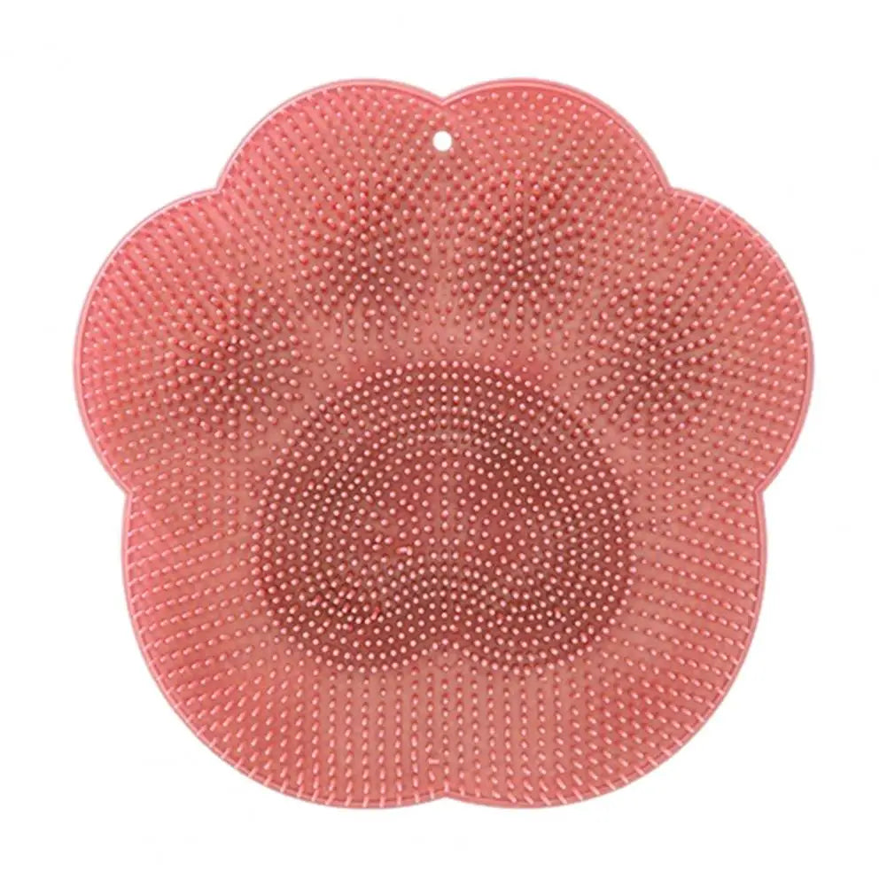 Bathing Foot Mat Home Bathroom Essential 30x30cm Soft Bristles Exfoliation Cleansing Shower Foot Mat with Suction Cup Design