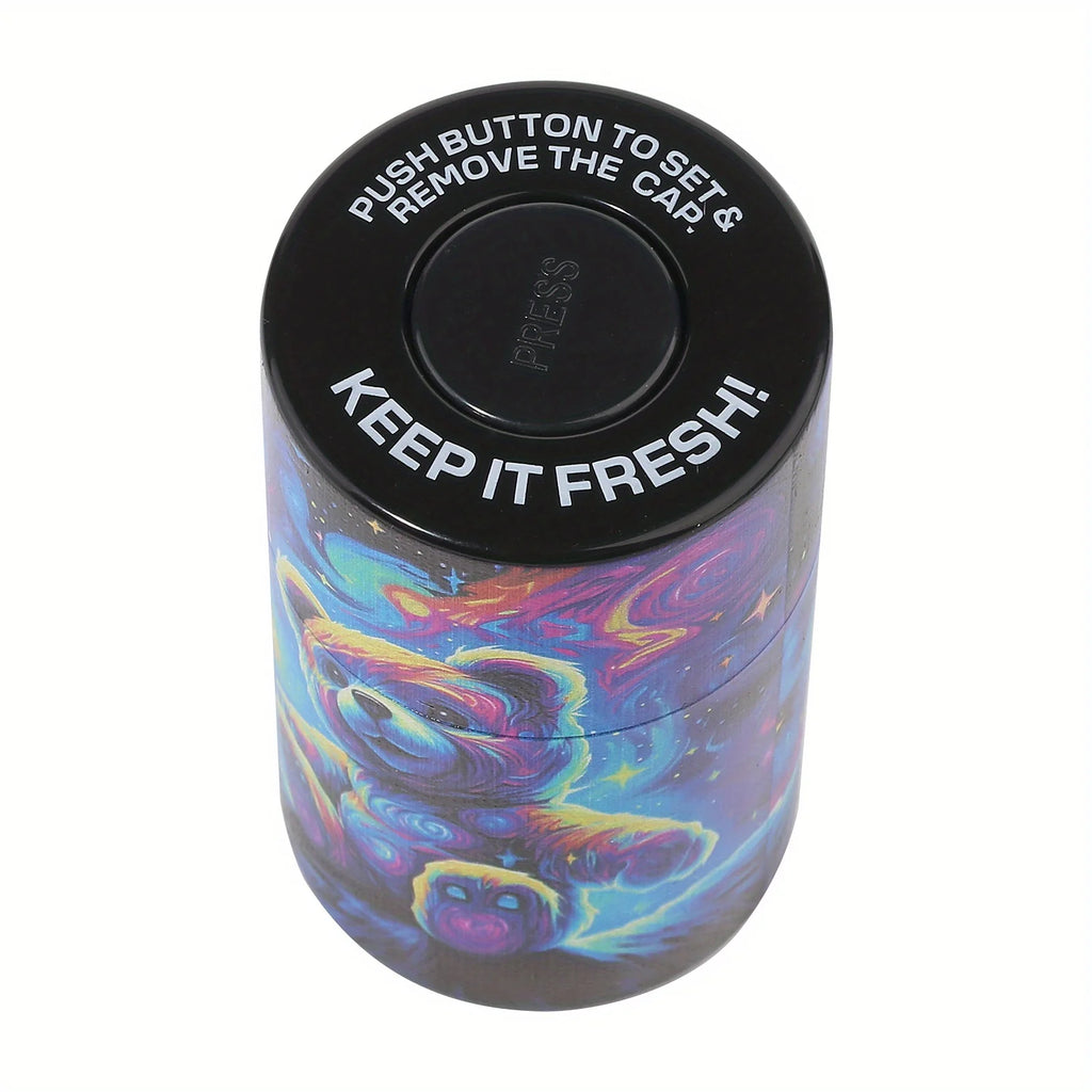 Cartoon Printing Plastic Air Tight Can Vacuum Sealed Tobacco Jar