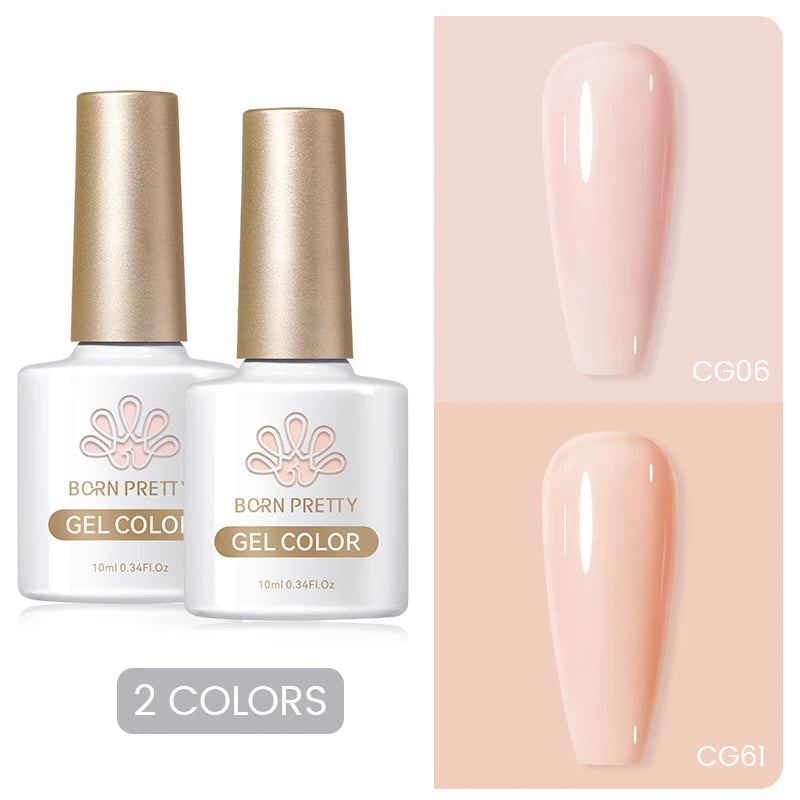 BORN PRETTY 2Pcs Base Gel Super Top Coat Gel Polish Set Black White Color Gel Varnis Semi Permanent Soak Off UV LED Gel for Nail
