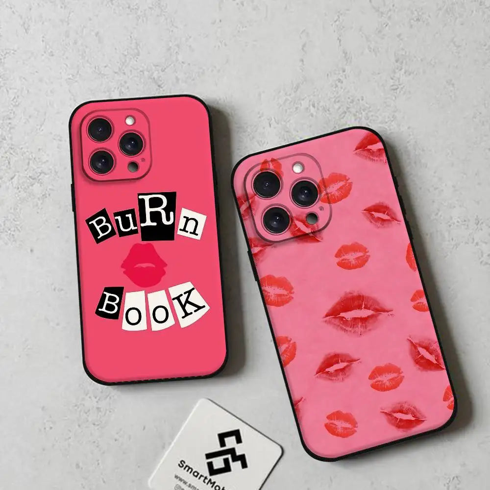 M-Mean G-Girls Burn Book Phone Case Soft TPU Skin-Friendly For IPhone 17/16/15/14/13/12/11 Series: PRO, MAX, PLUS ,Mini