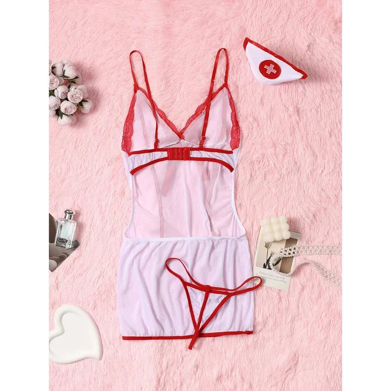 Lace Fantasy Nurse Costume Set