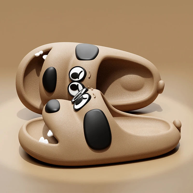 Feslishoet Catroon Dog Thick Slippers Soled Non Slip Slides Bathroom Summer Comfy Shoes Indoor and Outdoor