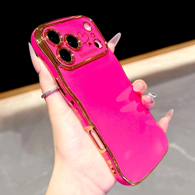Plating Soft Wave Case For iPhone 17 Air 16E 16 15 14 13 12 11 Pro Max 17Pro 16Pro 15Pro 14Pro iPhone16 iPhone15 iPhone14 Cover