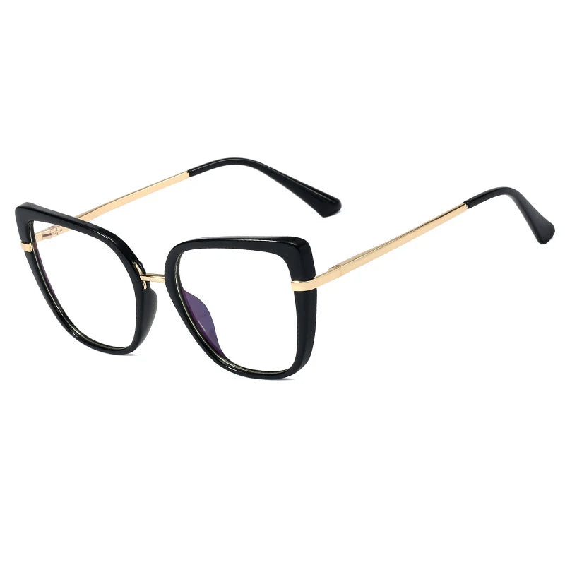 48262 Cat Eye Plastic Titanium Anti Blue Glasses Frames Ultralight Women Optical Fashion Computer Glasses