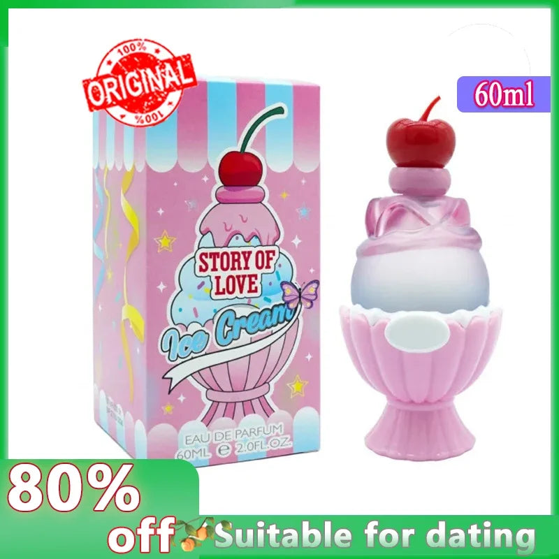 Sweet Women's Perfume 60ml Ice Cream  Long-lasting Fresh Vitality Floral Fragrance Eau De Toilette Charming Date Fragrance Spray