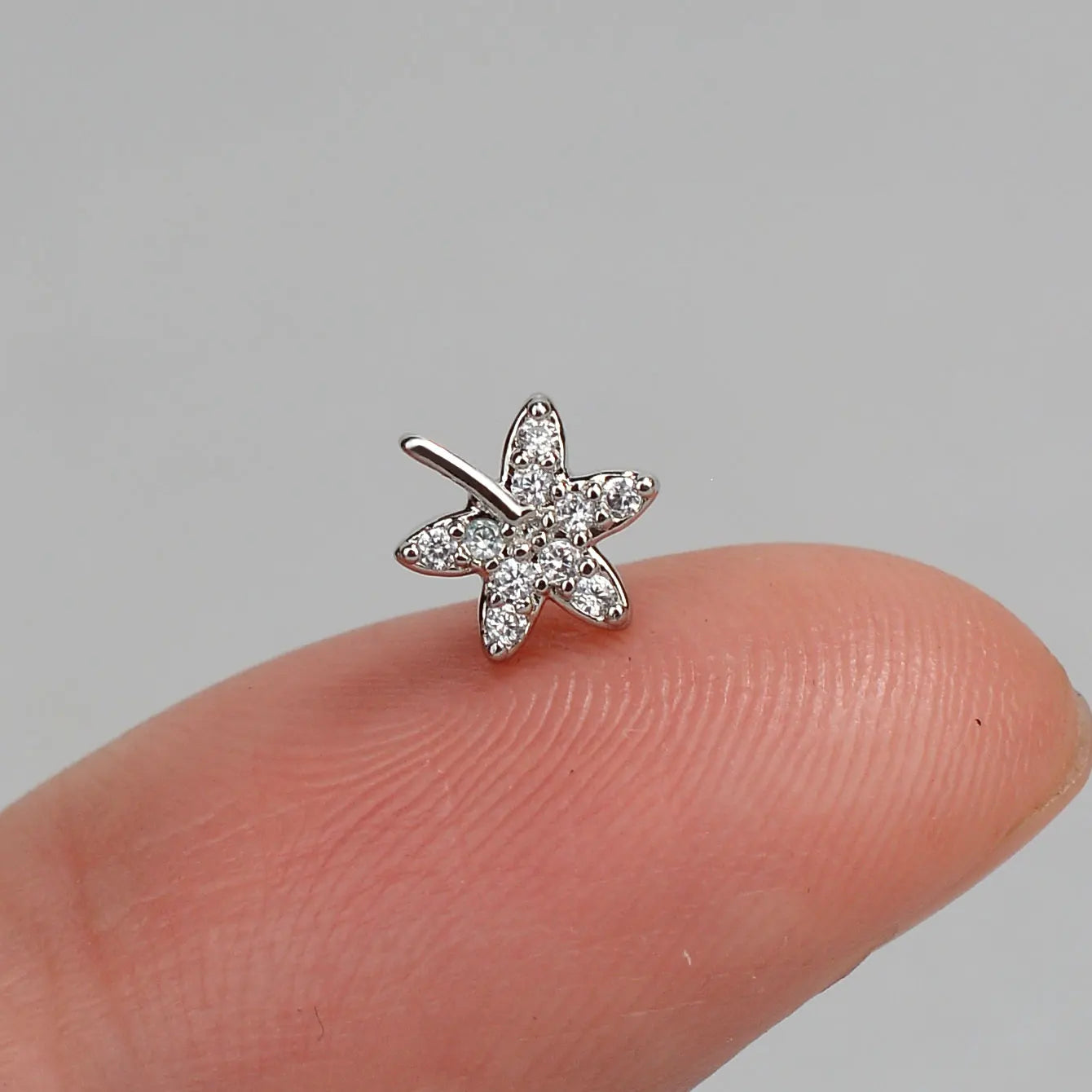 1PC Stainless Steel CZ Nose Ring L Shape Nose Studs Spider Snake Bow Flower Leaf Nostril Nose Piercing Body Jewelry  For Women