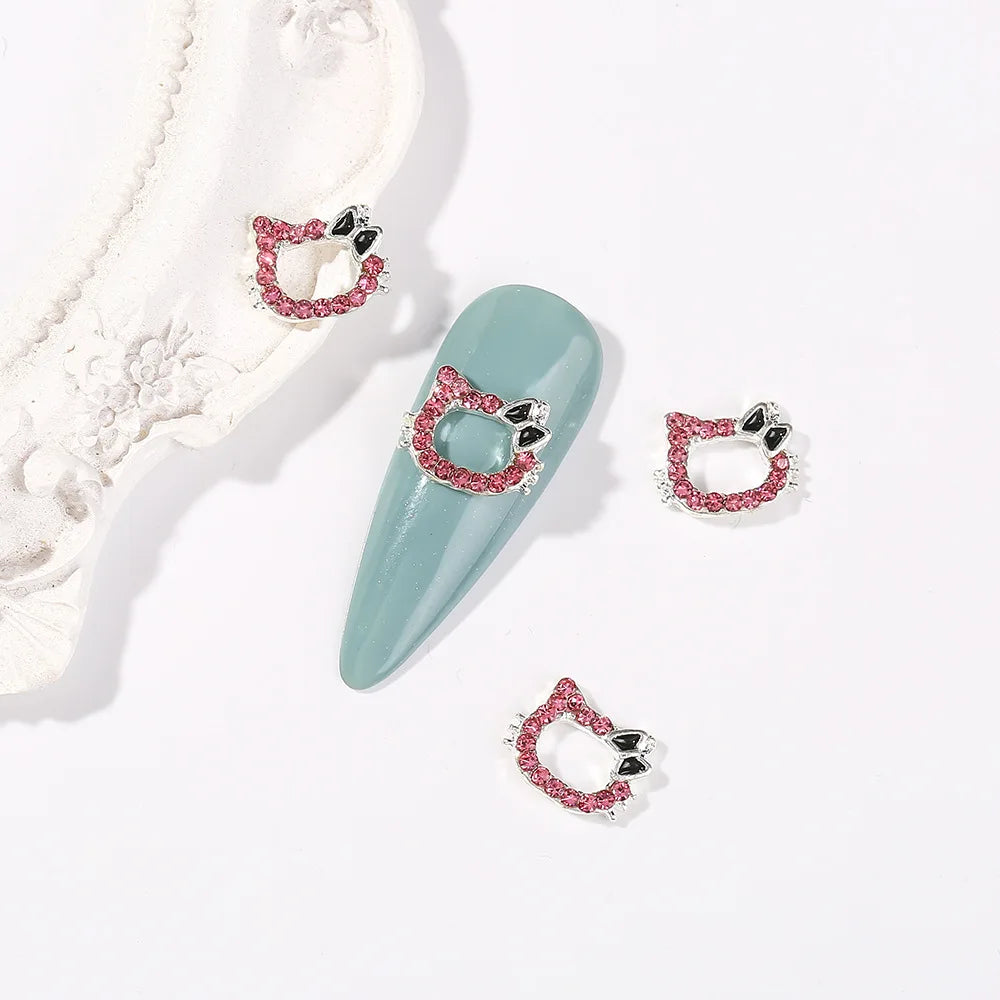 60/30/10PCS Hello Kitty Nail Charms Sanrio 3D Alloy Full Diamond Jewelry Nail Art Rhinestone Crystal Gems Manicure Cartoon Y2K