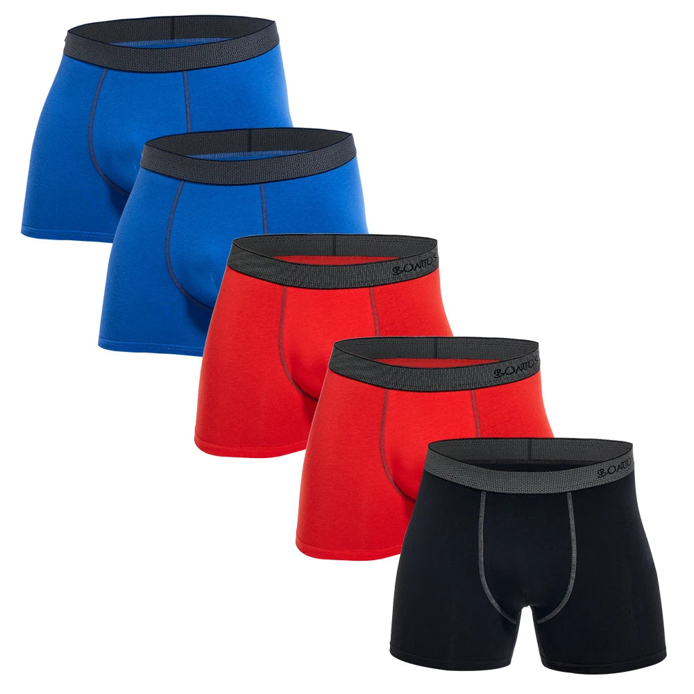 Men's Cotton Boxer Briefs Set (5-Pack)