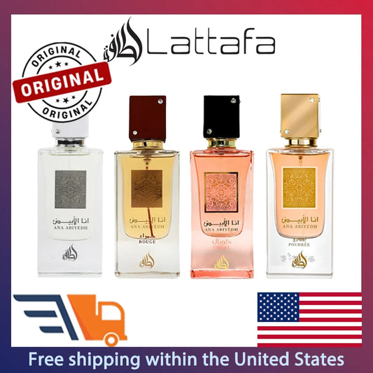 Lattafa Ana Abiyedh Eau de Parfum Spray Unisex 60ml Original Arab Perfumes Lasting Wood Spicy Floral Pheromones Perfume Cologne