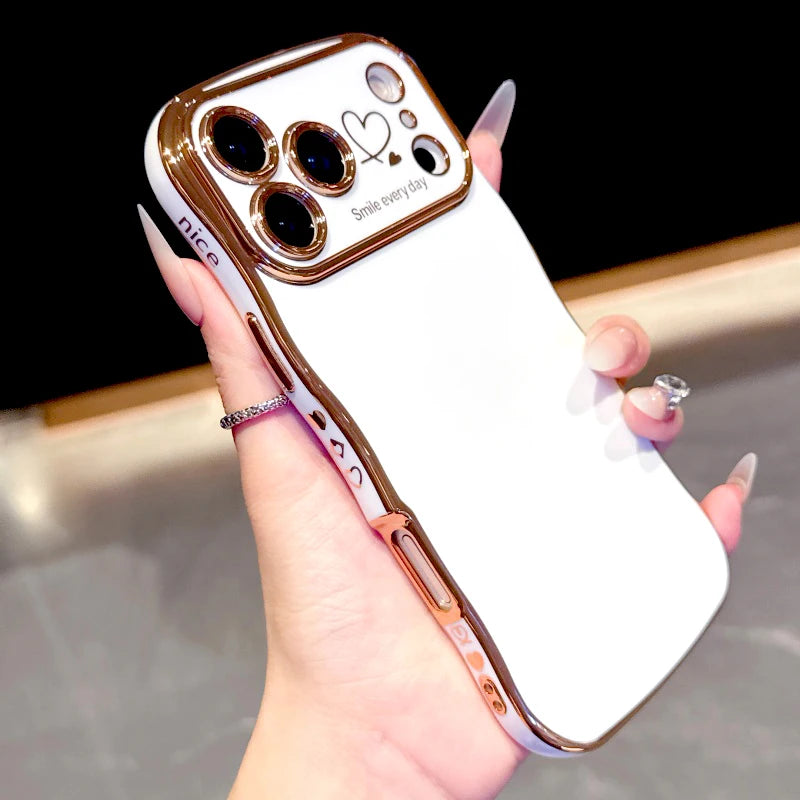 Plating Soft Wave Case For iPhone 17 Air 16E 16 15 14 13 12 11 Pro Max 17Pro 16Pro 15Pro 14Pro iPhone16 iPhone15 iPhone14 Cover