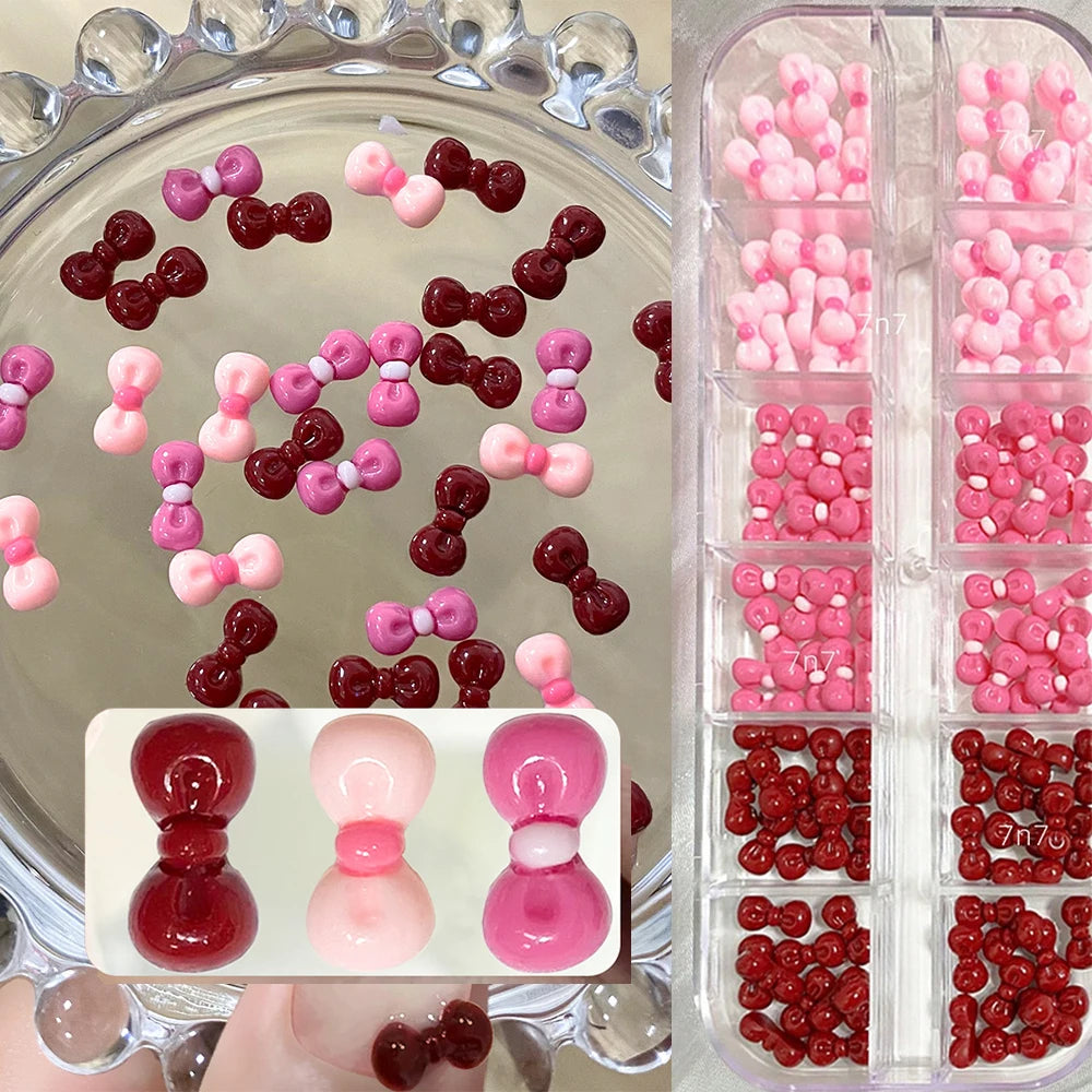 12/15Grids Acrylic Flower Nail Charms Mix Colors Set 3D Flower Nail Art Rhinestones Mixed Blossom Spring Gems DIY Nail Supplies