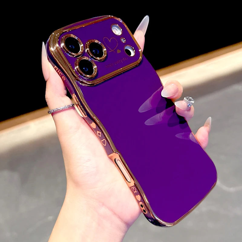 Plating Soft Wave Case For iPhone 17 Air 16E 16 15 14 13 12 11 Pro Max 17Pro 16Pro 15Pro 14Pro iPhone16 iPhone15 iPhone14 Cover