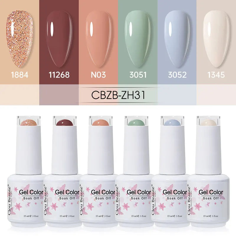 Clou Beaute 6/8pcs 15ml UV Nail Gel Colors Polish Set Summer Pretty Sugar Pink Red Neon Professional Nail Art Manicure Kit Gift