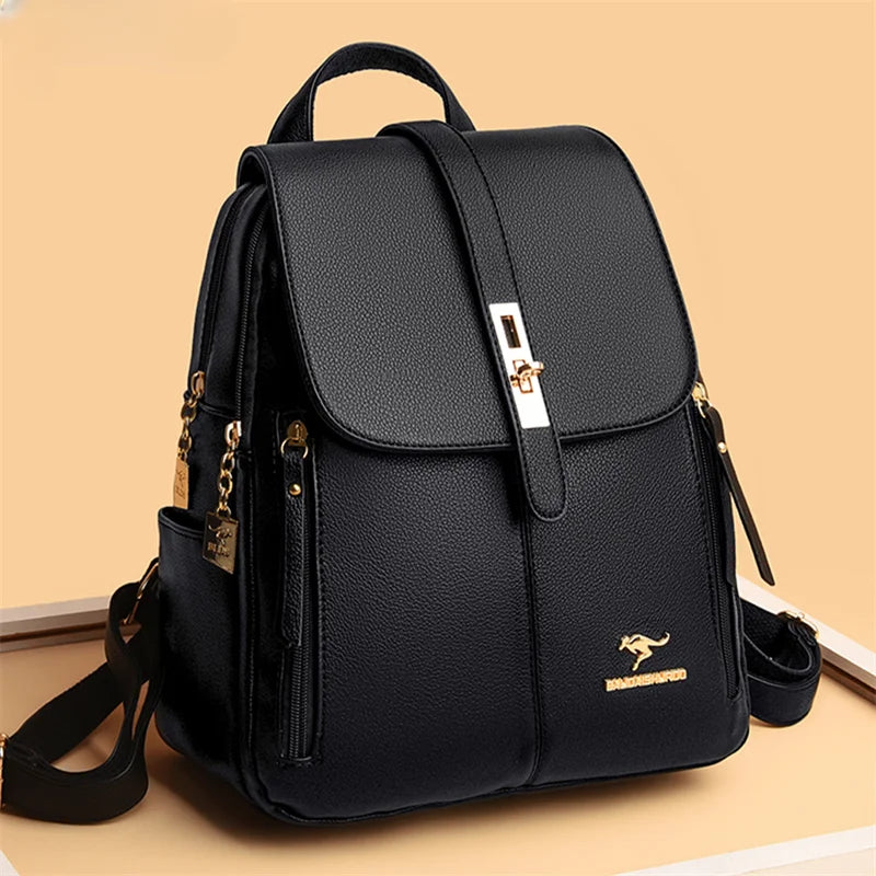 Vintage Leather Luxury Backpack for Women