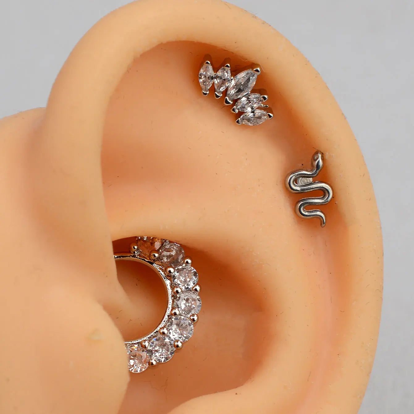 1PC Stainless Steel CZ Nose Ring L Shape Nose Studs Spider Snake Bow Flower Leaf Nostril Nose Piercing Body Jewelry  For Women
