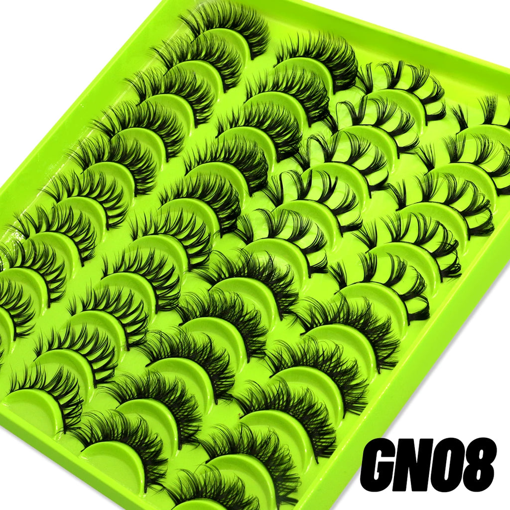 GROINNEYA Manga Lashes Mixed style 5/9/20 Pairs 3D 6D 8D Mink Lashes Natural Eyelashes Soft Cross Wispy False Eyelashes Eyelash