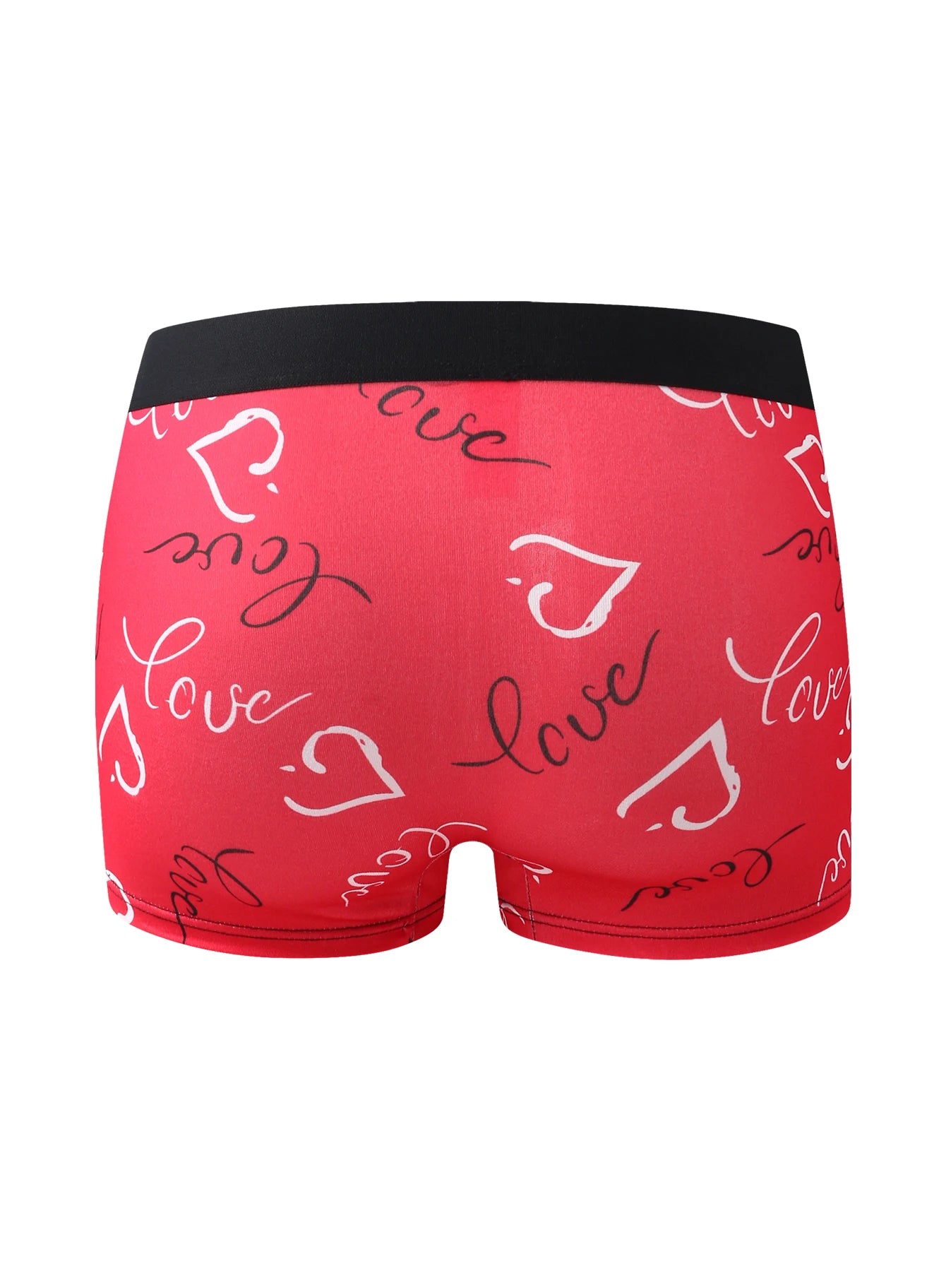 3-pack men's boxer briefs, Valentine's Day love trendy graffiti print men's boxer briefs