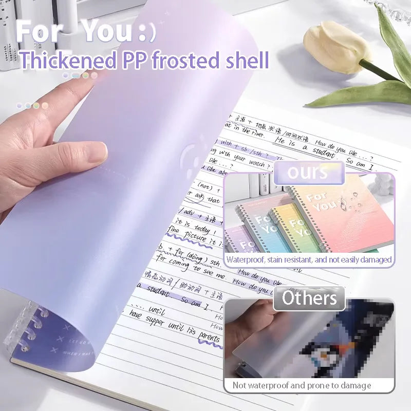 Little Fresh B5 Loose-leaf Notebook Gradient Detachable Thickened Notebook Binder Lined Book Spiral Note Book School Supplies