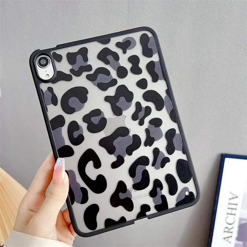 Fashionable Leopard Matte Clear Case for IPad Air 6 2024 10 9 8 7 6 5 th Pro 11 2 3 4 Generation Mini 4 5 6 Pro 11 13 Hard Cover