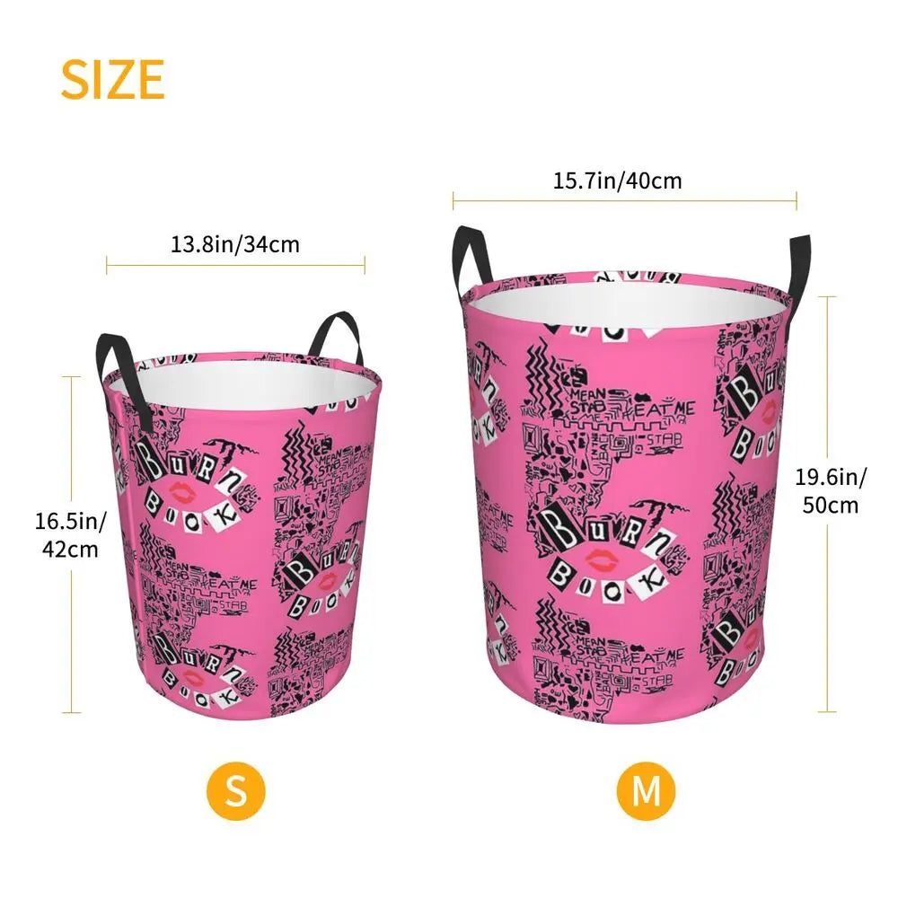 Burn Book Mean Girls Foldable Laundry Baskets Dirty Clothes Home Organizer Large Waterproof Hamper For Home Kids