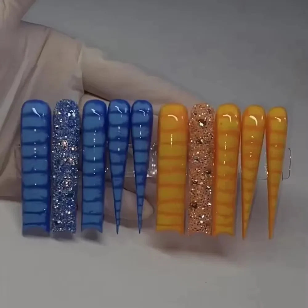 Xxxl Extra Long Quadrate Nail Art Butterfly Angel Diamond Coffin Stiletto False Nails Customizable Nail Party Stickers