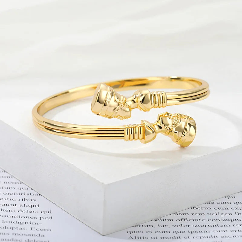 Egyptian Cuff Bracelet for Women 316L Stainless Steel Evil Eye Ankh Cross Queen Bracelet Bangles Vintage Jewelry Freeshippings