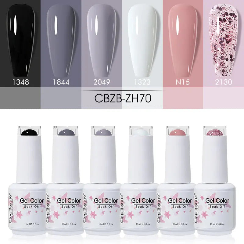 Clou Beaute 6/8pcs 15ml UV Nail Gel Colors Polish Set Summer Pretty Sugar Pink Red Neon Professional Nail Art Manicure Kit Gift