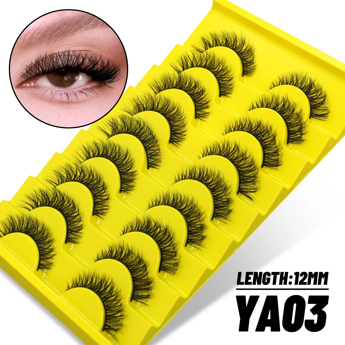 GROINNEYA Manga Lashes Mixed style 5/9/20 Pairs 3D 6D 8D Mink Lashes Natural Eyelashes Soft Cross Wispy False Eyelashes Eyelash